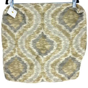 NWT Brass Collective Blue Tan Ikat Upholstery Fabric Throw Pillow Cover 20"x20"